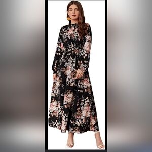 Floral Black Maxi Dress